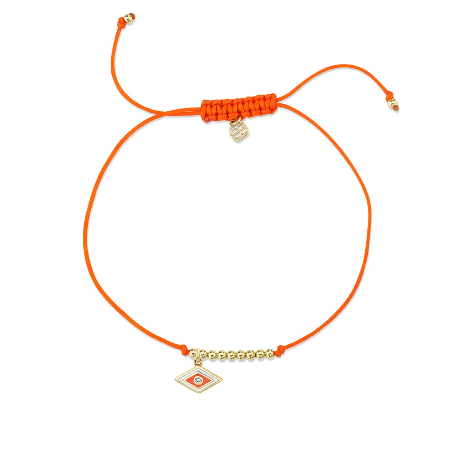 Gold & Enamel Tiny Groovy Eye Cord Bracelet