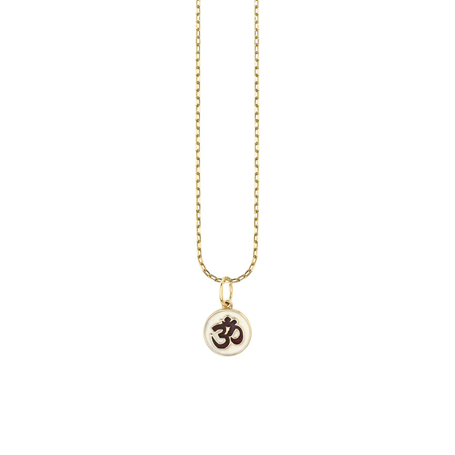 Gold & Enamel Tiny Om Medallion Charm