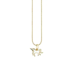 Gold & Enamel Unicorn Charm