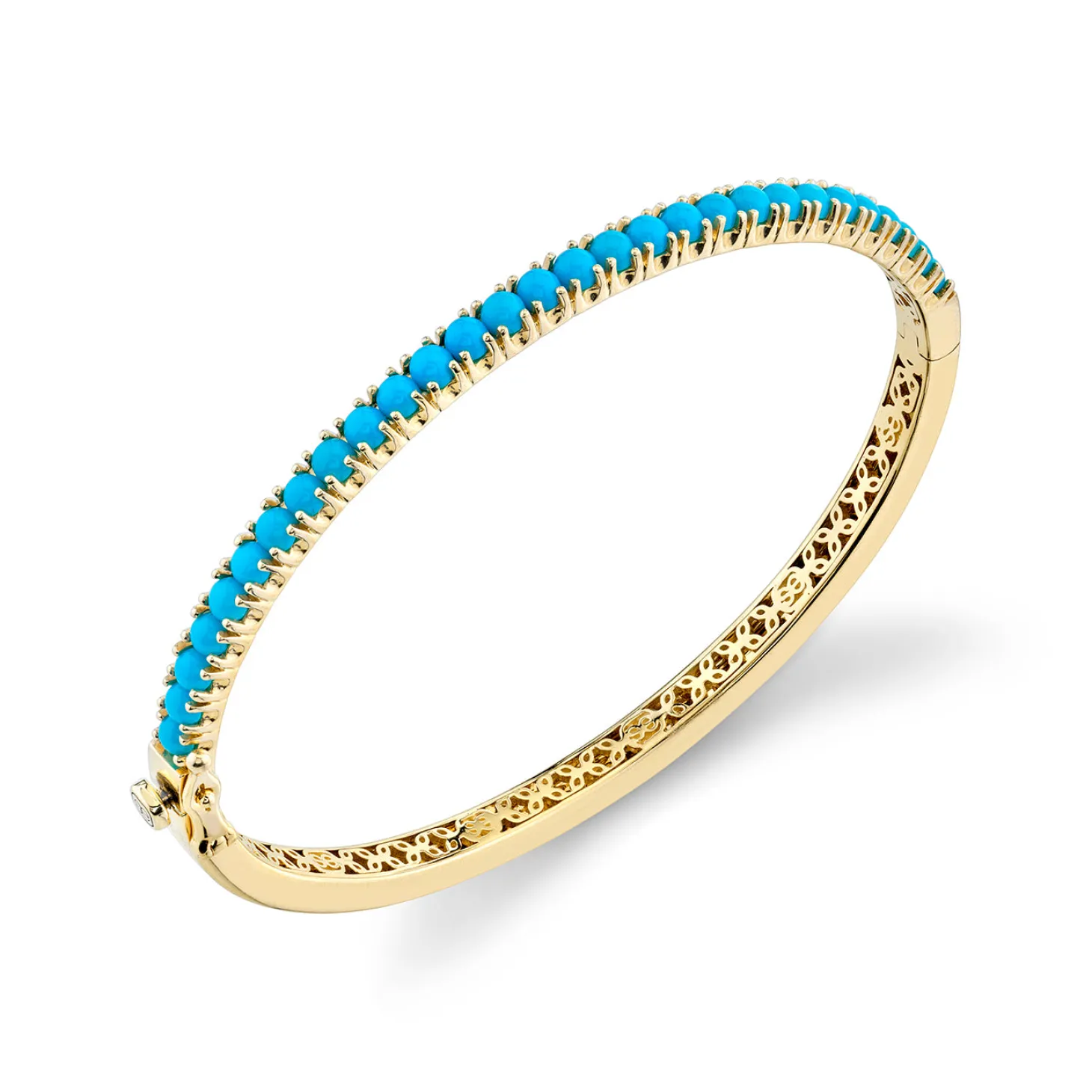 Gold & Gemstone Large Bangle