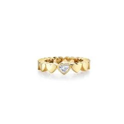 Gold & Heart Diamond Eternity Ring
