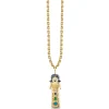 Gold & Multicolor Gemstone Large Maria Doll Charm
