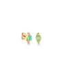 Gold & Opal Cabochon Snake Stud