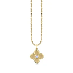 Gold & Opal Satin Moroccan Flower Charm