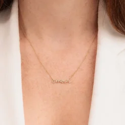 Gold & Pavé Diamond Amour Necklace