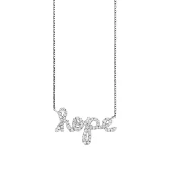Gold & Pavé Diamond Hope Necklace