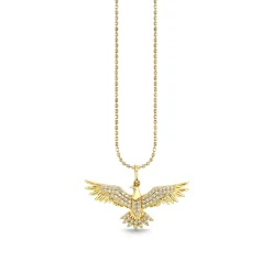 Gold & Pave Diamond Eagle Charm