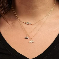 Gold & Pave Diamond Small Cloud Charm