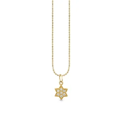 Gold & Pave Diamond Star of David Charm