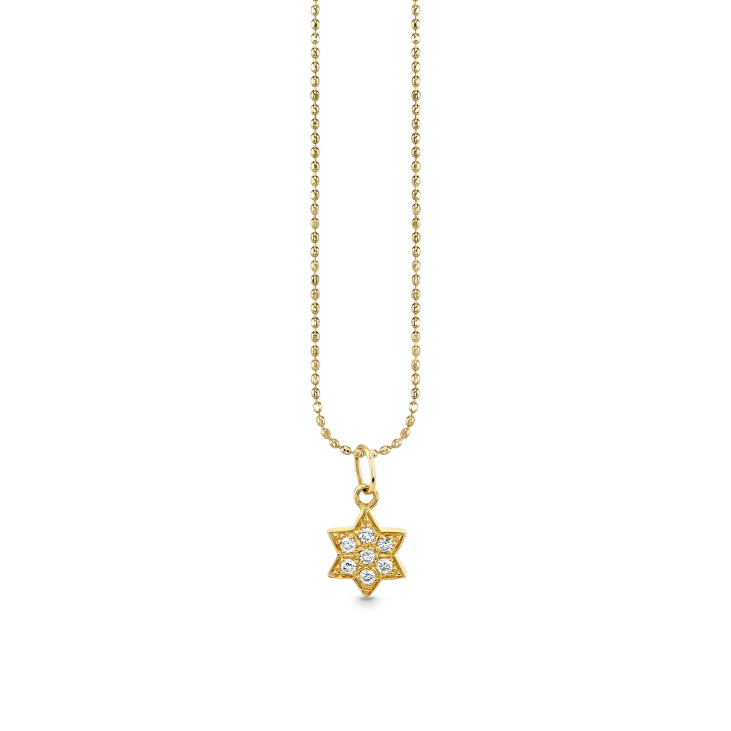 Gold & Pave Diamond Star of David Charm