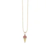 Gold & Pink Sapphire Ice Cream Charm