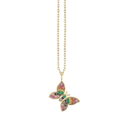 Gold & Rainbow Butterfly Charm