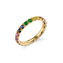 Gold & Rainbow Large Eternity Ring