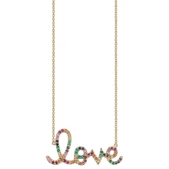 Gold & Rainbow Large Love Necklace