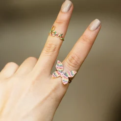 Gold & Rainbow Large Love Ring