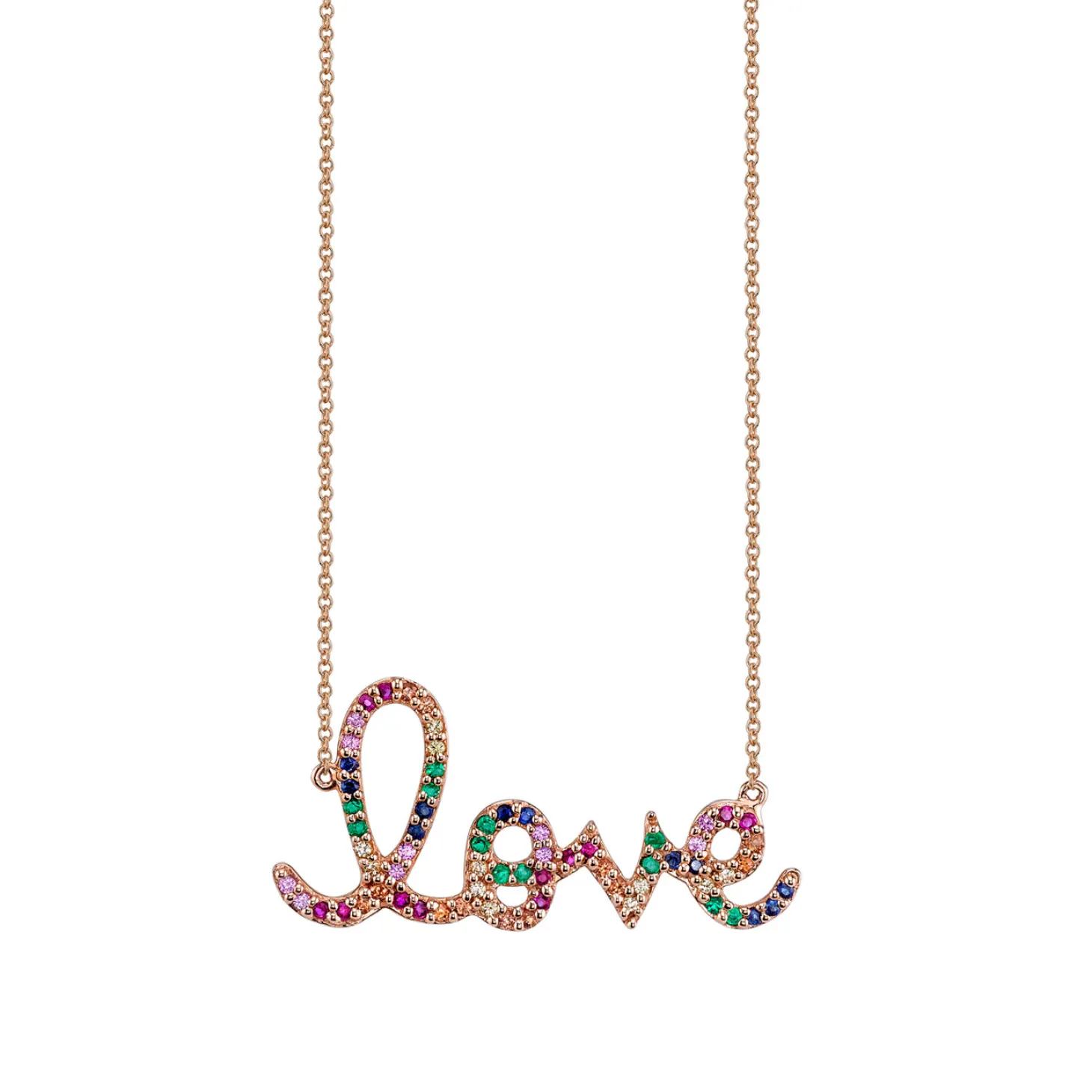 Gold & Rainbow Large Love Necklace