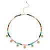 Gold & Rainbow Multi-Charm Sunburst Opal Necklace