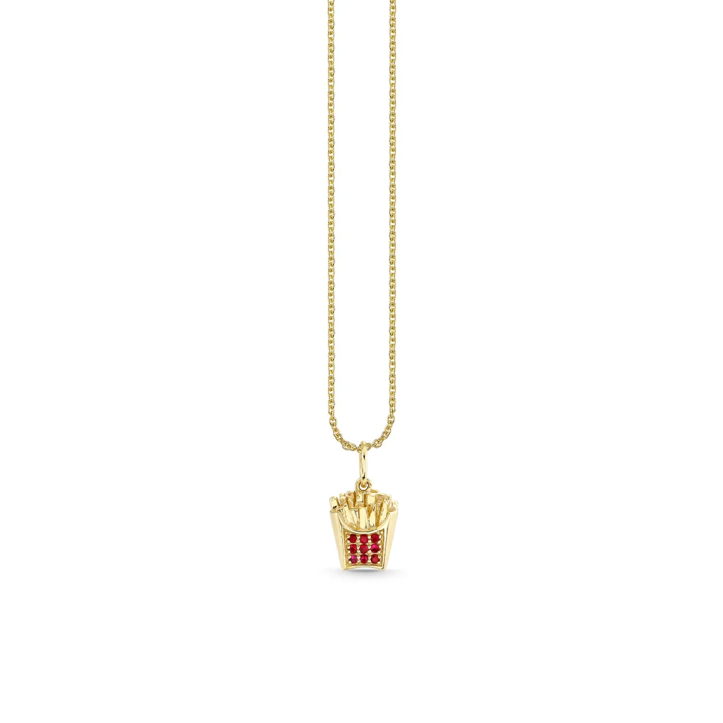 Gold & Ruby Fries Charm