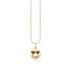 Gold & Ruby Heart Eyes Happy Face Charm