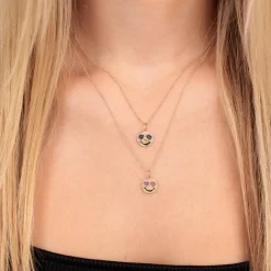Gold & Ruby Heart Eyes Happy Face Charm