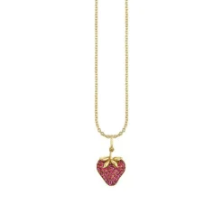 Gold & Ruby Strawberry Charm
