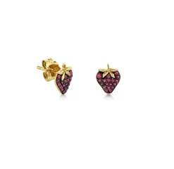 Gold & Ruby Strawberry Stud