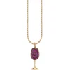 Gold & Ruby Wine Glass Charm