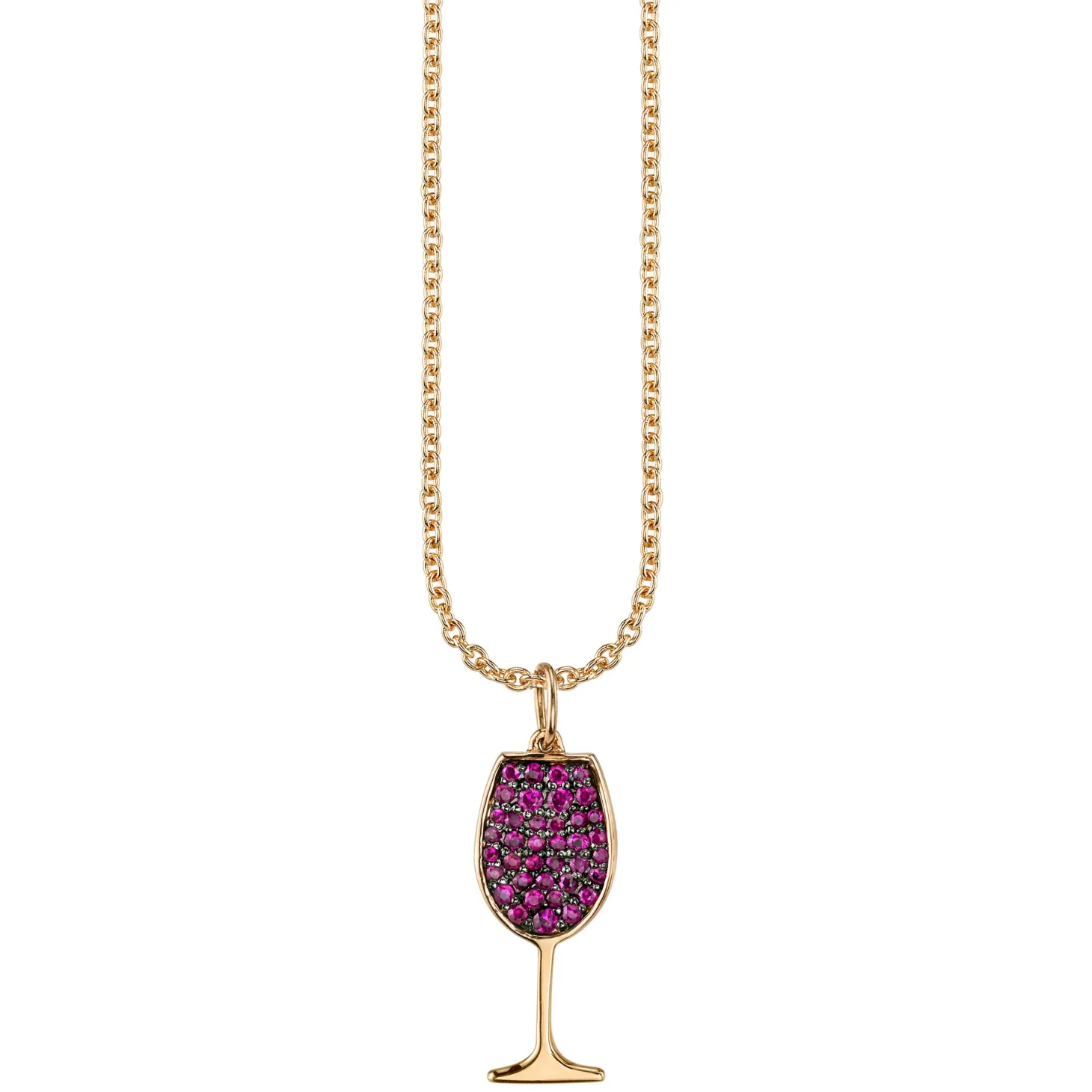 Gold & Ruby Wine Glass Charm