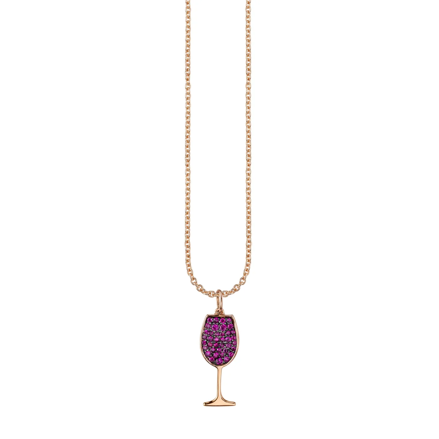 Gold & Ruby Wine Glass Charm