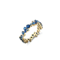 Gold & Sapphire Cocktail Eternity Ring