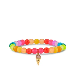 Gold & Sapphire Ice Cream Cone on Rainbow Jade