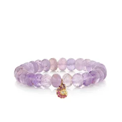 Gold & Sapphire Nautilus Shell on Amethyst