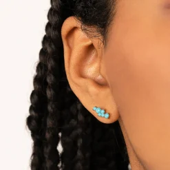 Gold & Turquoise Cocktail Bar Stud