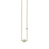 Gold & Turquoise Mini Enamel Hamsa Necklace with Bezel Set Diamond