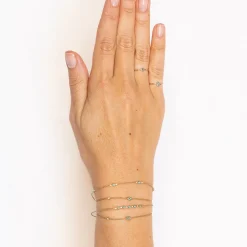 Gold & Turquoise Mini Enamel Eye Bracelet