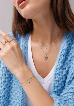 Gold & Turquoise Star Of David Charm