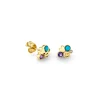 Gold Amethyst & Turquoise Iconography Cluster Stud