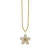 Gold and Diamond Large Plumeria Charm