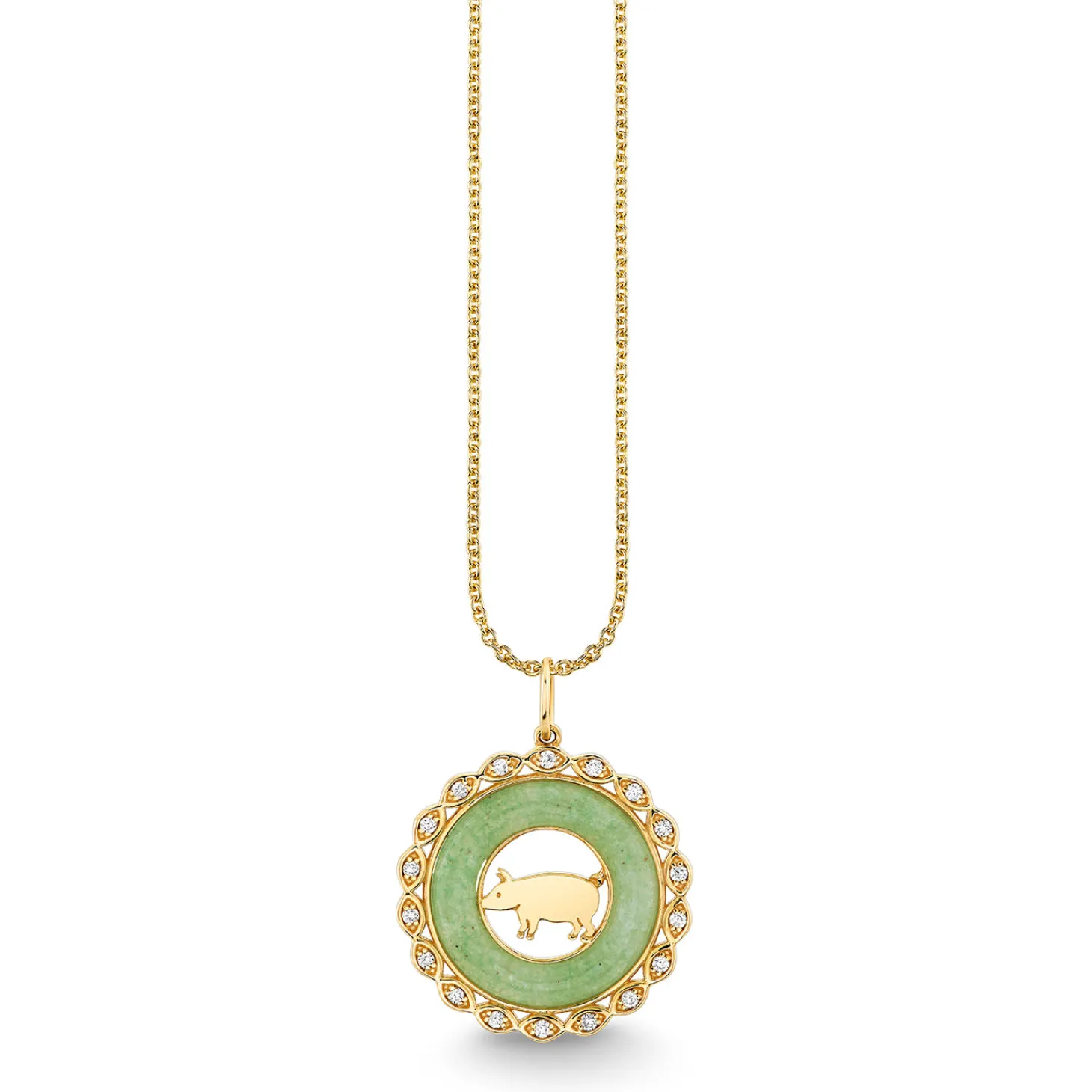 Gold, Diamond & Nephrite Jade Chinese Zodiac Charm