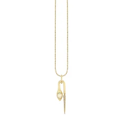 Gold, Diamond & Opal Hanging Snake Pendant
