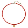 Gold, Diamond & Opal Marquise Eye Open Wheel Double Coral Beaded Necklace