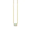 Gold, Diamond & Opal Oval Marquise Eye Prong Necklace