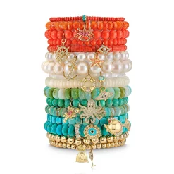 Gold Diamond & Ruby Lobster on Turquoise