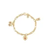 Gold, Diamond & Ruby Robot Heart Charm Bracelet
