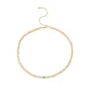 Gold, Diamond & Turquoise Pave Rondelle Cream Jasper Choker