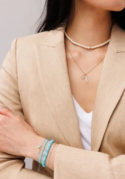 Gold, Diamond & Turquoise Pave Rondelle Cream Jasper Choker