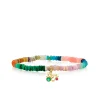 Gold Emerald & Sapphire Iconography Cluster on Opal