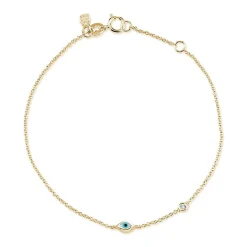 Gold Enamel Mini Eye Anklet