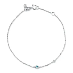 Gold Enamel Mini Eye Anklet