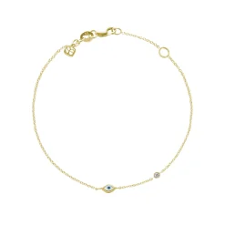 Gold Enamel Mini Eye Bracelet